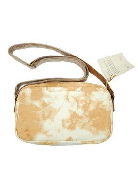 Thirty One Crossbody Purse Bag All Zipped Up Handbag NWT Tan Fawn Tie Dye